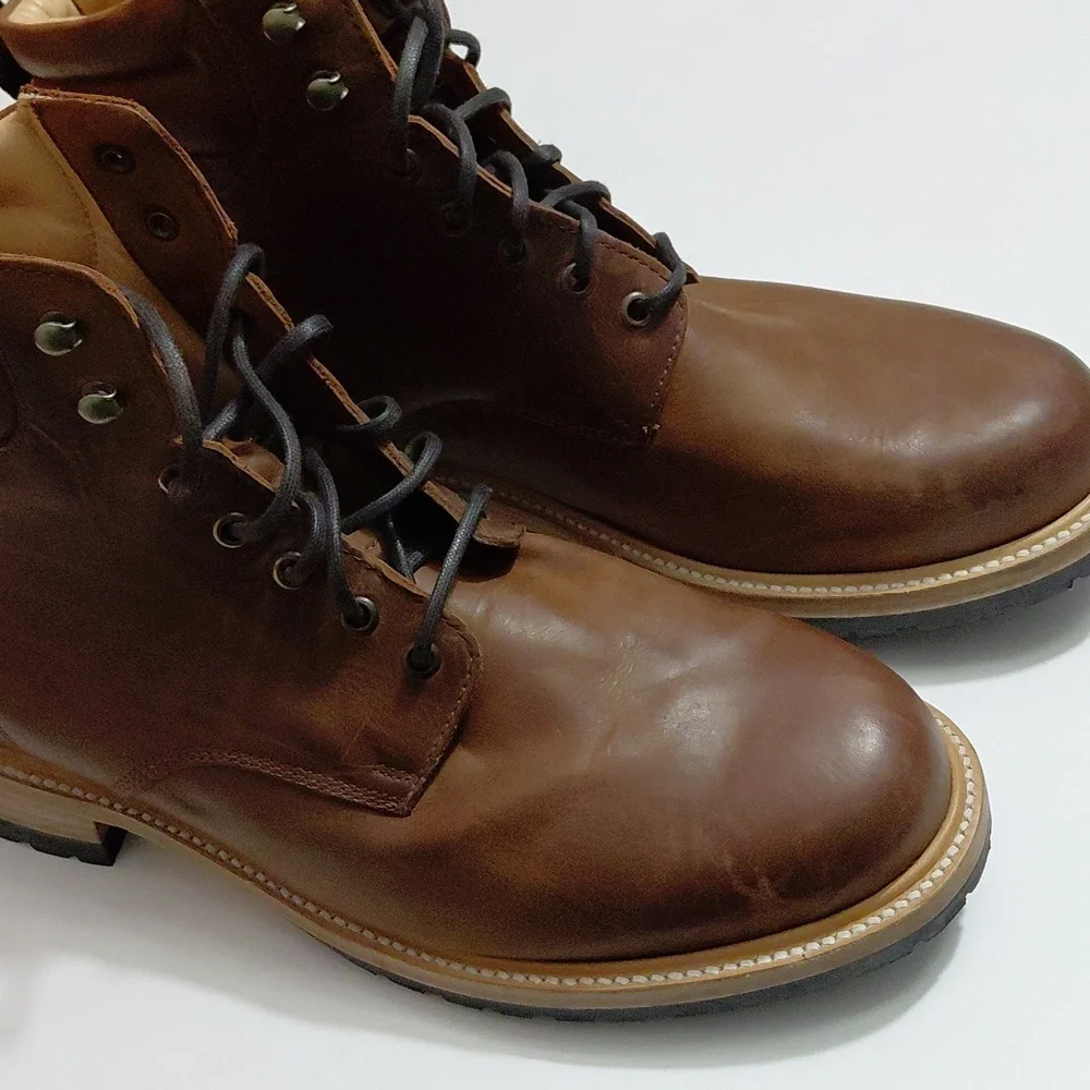 WILCOX Men's Shiloh Leather Upper Goodyear Welt Rust Brown Boots - 13